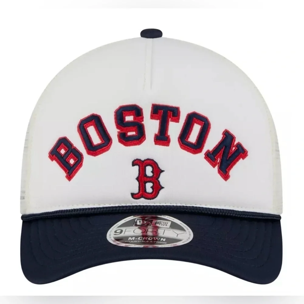 New Era Boston Red Sox White Arch Glitz 9Forty Adult Hat